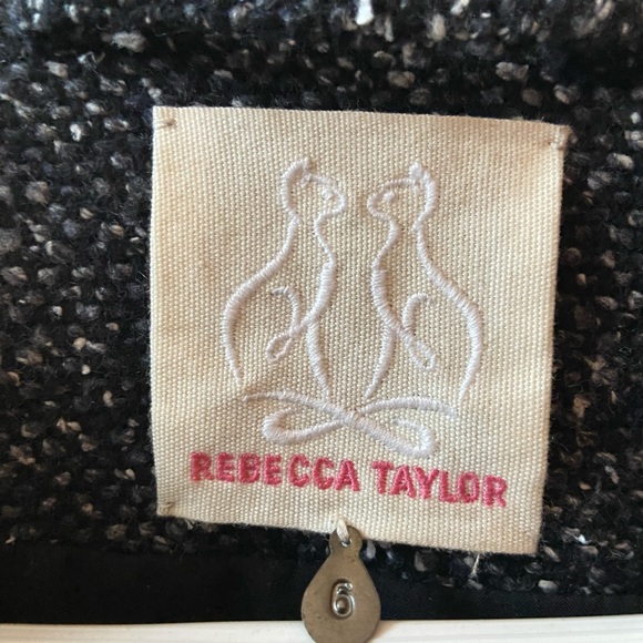 Rebecca Taylor Tweed Blazer with Lace and Detailed Piping, Rouched back - Picture 4 of 10